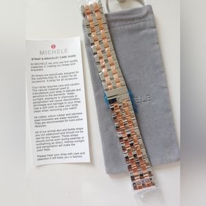 Michele  large  sport  sail two tone rose gold 20mm watch band